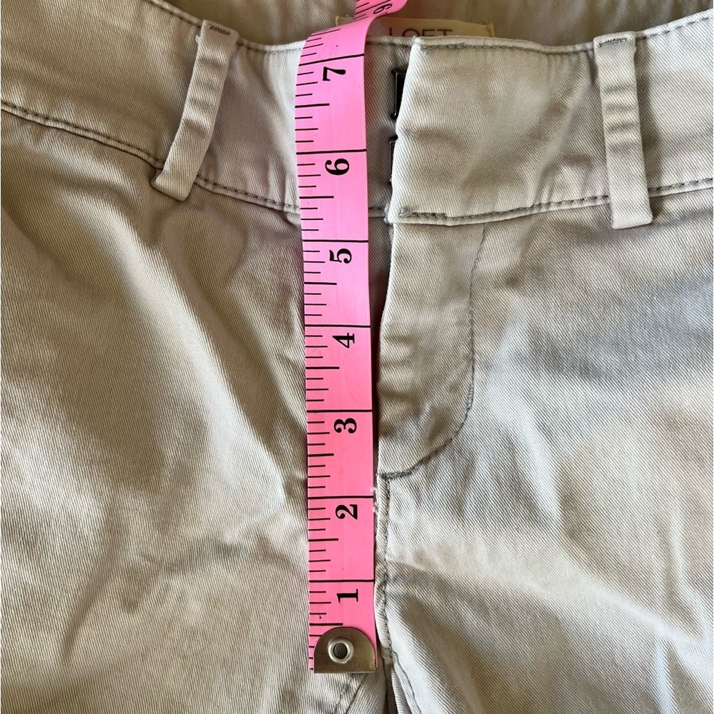 SALE | LOFT Light Grey Embroidered Pants - Size 00P - Picture 5 of 7